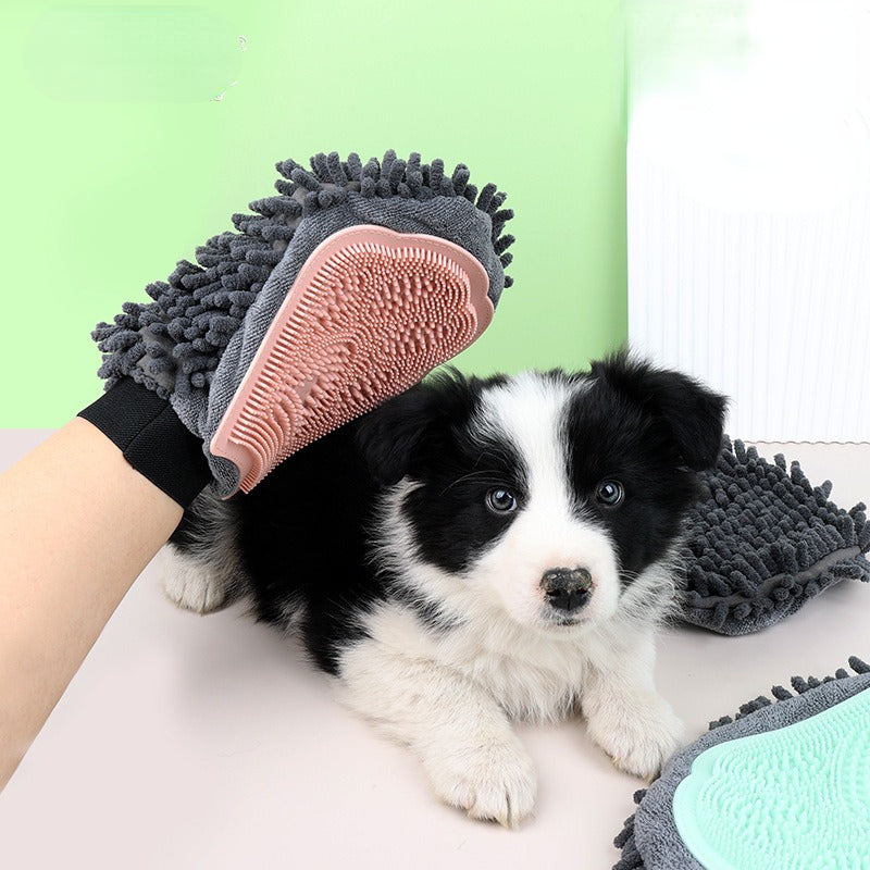 Pet Bathing Brush 2-in-1 Grooming Glove Elegant Dog Grooming Tool For