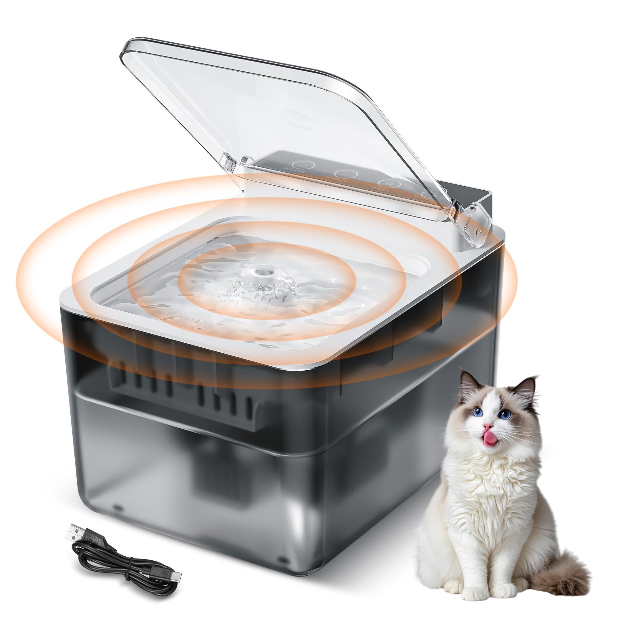 Wired Automatic Pet Fountain Dog Water Dispenser Automatic Sensing Fun