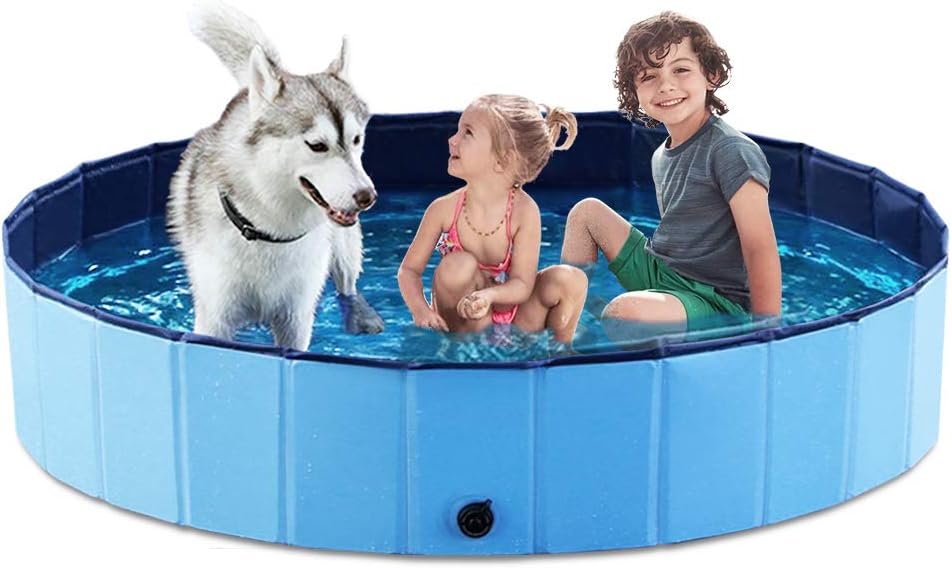 Pileta plegable para perros, antideslizante, para uso en exterior