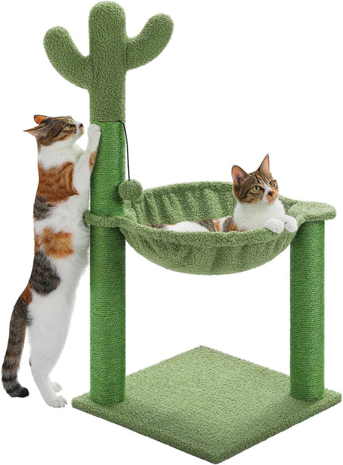 Árbol rascador para gatos estilo cactus con plataforma superior grande