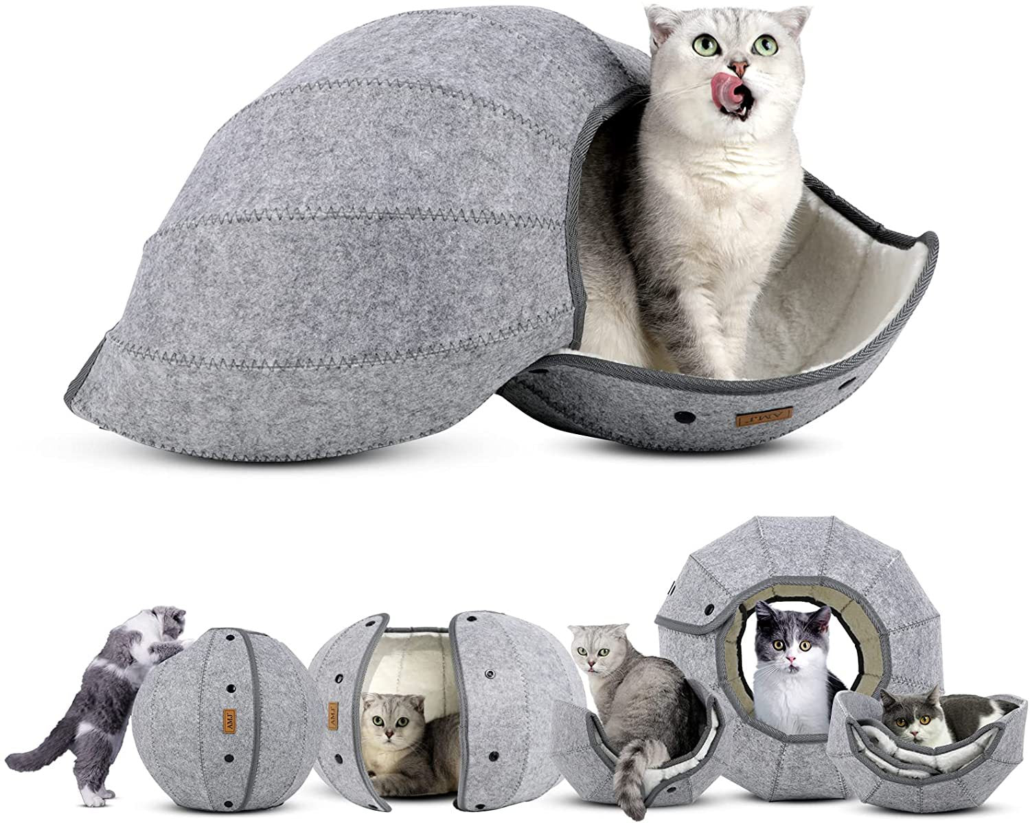 Cat Tunnel Toy Foldable Cat Tube Indoor Cat Cave Bed Multi-Function Pe