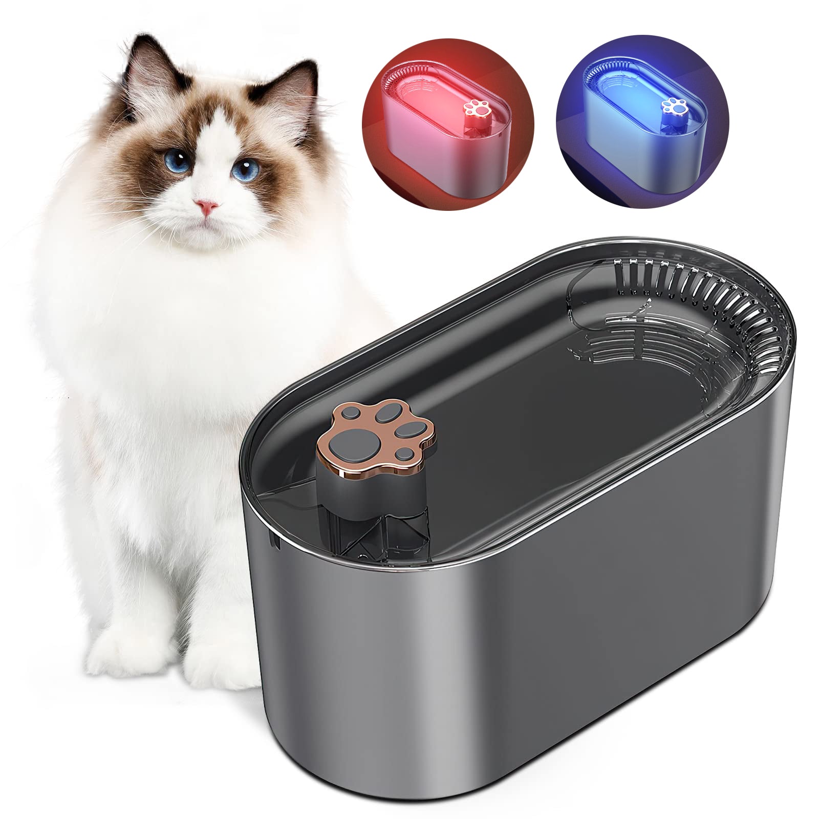 3L Cat Water Fountain Filter Automatic Drinker For Dogs Cats Pet Water