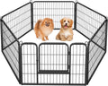 Yaheetech Wide Panel Dog Playpen, 6 Panels 24 Inch High Pet Pen with Gate, Portable Indoor Outdoor Fence for Small/Medium Breed Dogs